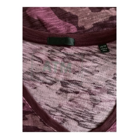 ATM Anthony Thomas Melillo V-Neck Pink Camo Tee - Picture 3 of 4